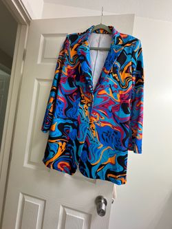 Colorful, graphic-print blazer