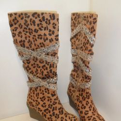 Brand New! Joan  Boyce Leopard Boots!