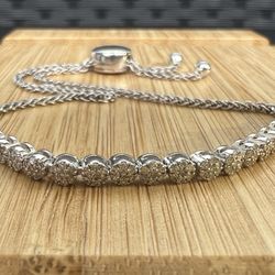 Bracelet Sterling Silver with Composite Diamond 