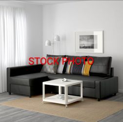 IKEA FRIHETEN Sleeper sectional, 3 seat w/storage, black