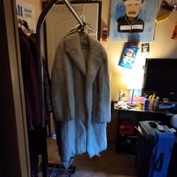 White Fur Trench Coat 