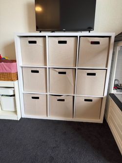 Target 9 storage cabinet with storage bins