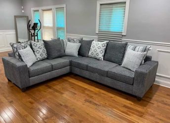 Large Grey Sectional Sofa Couch!! New