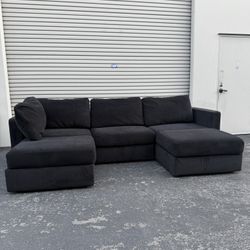 LoveSac Black Padded Velvet Couch!