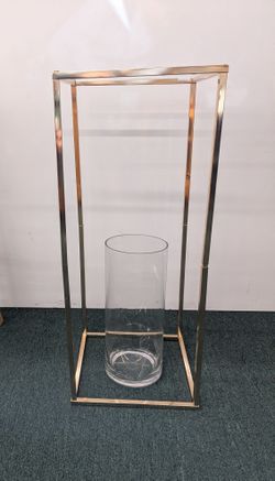 Gold Rectangular Floral Display Stands 24"Tx 9.75"