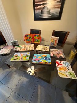 Variety of Puzzles, Flashcards, Learning Machine and Books