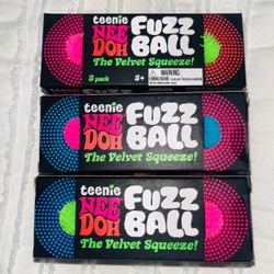 Teenie Nee Doh Fuzz Ball 3-Pack 💖💙💚