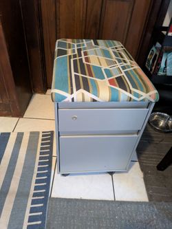 Filing cabinet with cushion
