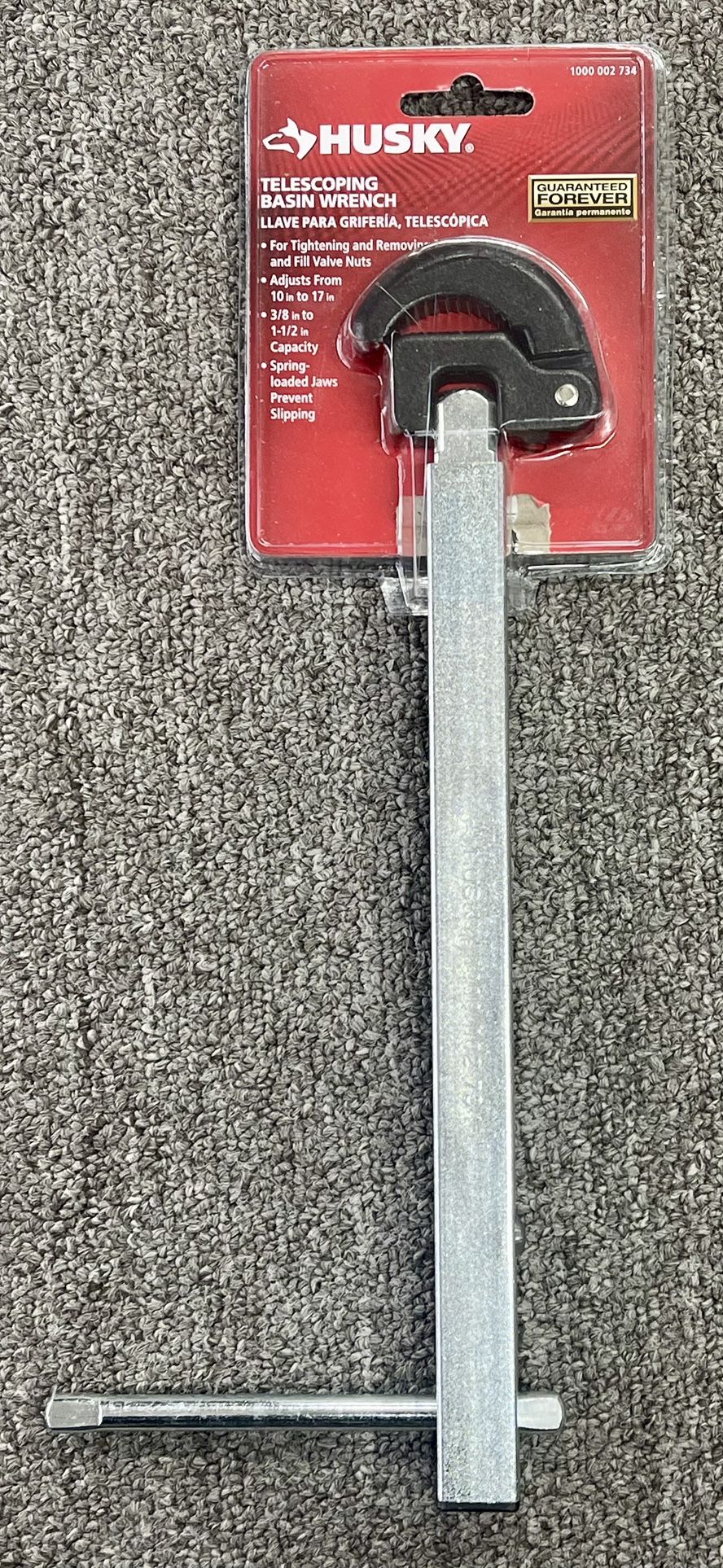 Husky 1-1/2” Telescoping Basin Wrench 10"-17" Adjustment - Model 1000 002 734