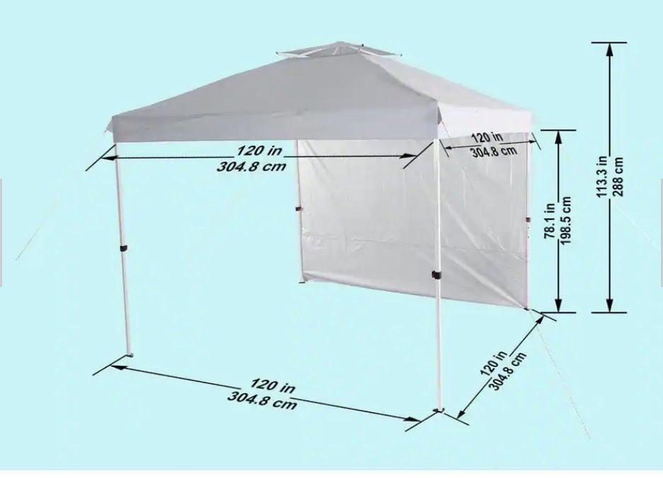 Everbilt 10 ft. x 10 ft. White Commercial Instant Canopy-Pop Up Tent with Wall Panel