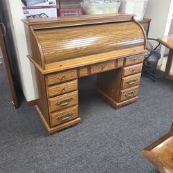 Secretary Desk Rolling Cabinet Vintage Antique