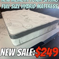NEW MEMORY FOAM SPRING FULL SIZE HYBRID MATTRESS