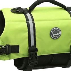 New M Dog Life Jacket. Neon Green 