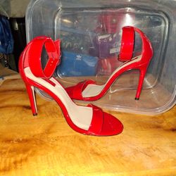 Forever 21 Red Heart Buckle Stiletto