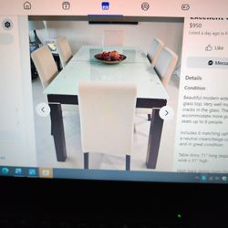 MODERN EXTENDABLE DINING TABLE WITH 6 CHAIRS