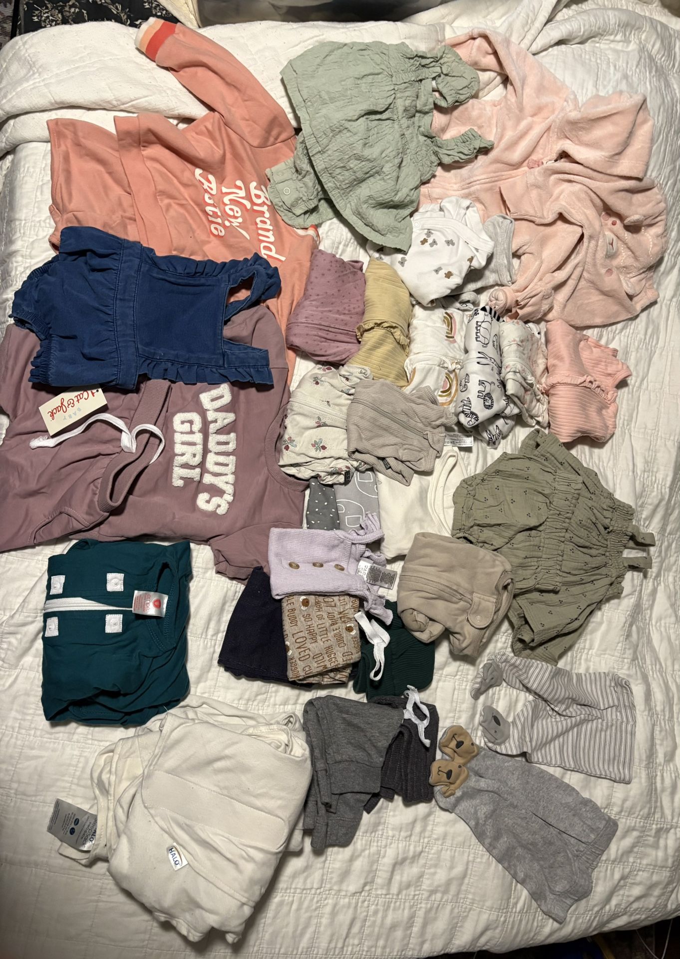 NB And 0-3 Mo. Clothes, Swaddled, Diapers