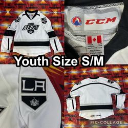Ontario Reign Youth Size S/M CCM Jersey LA Kings Crown Logo