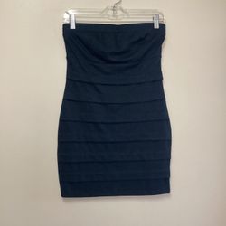 Women’s XXI Polyester/Rayon/Spandex Dark Blue Strapless Dress… Size Medium