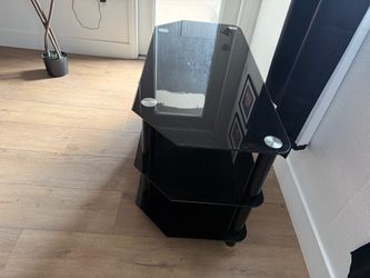 Black Glass 3-Tier TV Stand