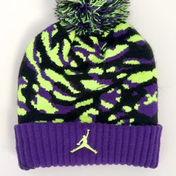 Boys/ Youth Nike Air Jordan Jumpman winter hat Purple & Neon Green Ultra Violet