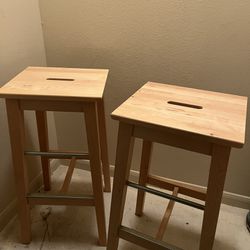 Ikea wooden barstools 