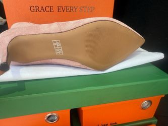 Pink Suede Pointed-Toe Heels US 8