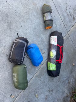 Camping tents and bags