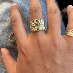 big chunky 10kt nugget ring 