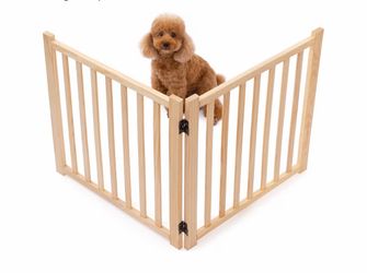 Freestanding Wooden Pet Gate 2-Panel