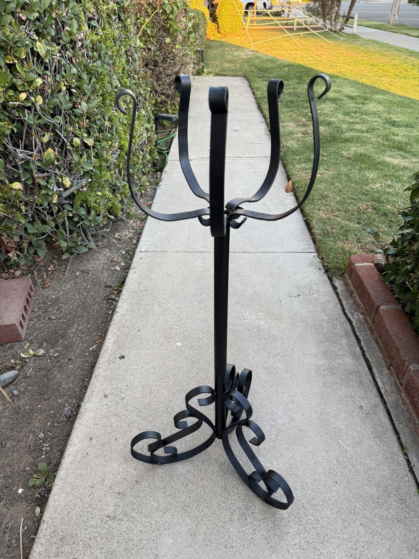 Plant Stand Wrought Iron  Freshly painted 
