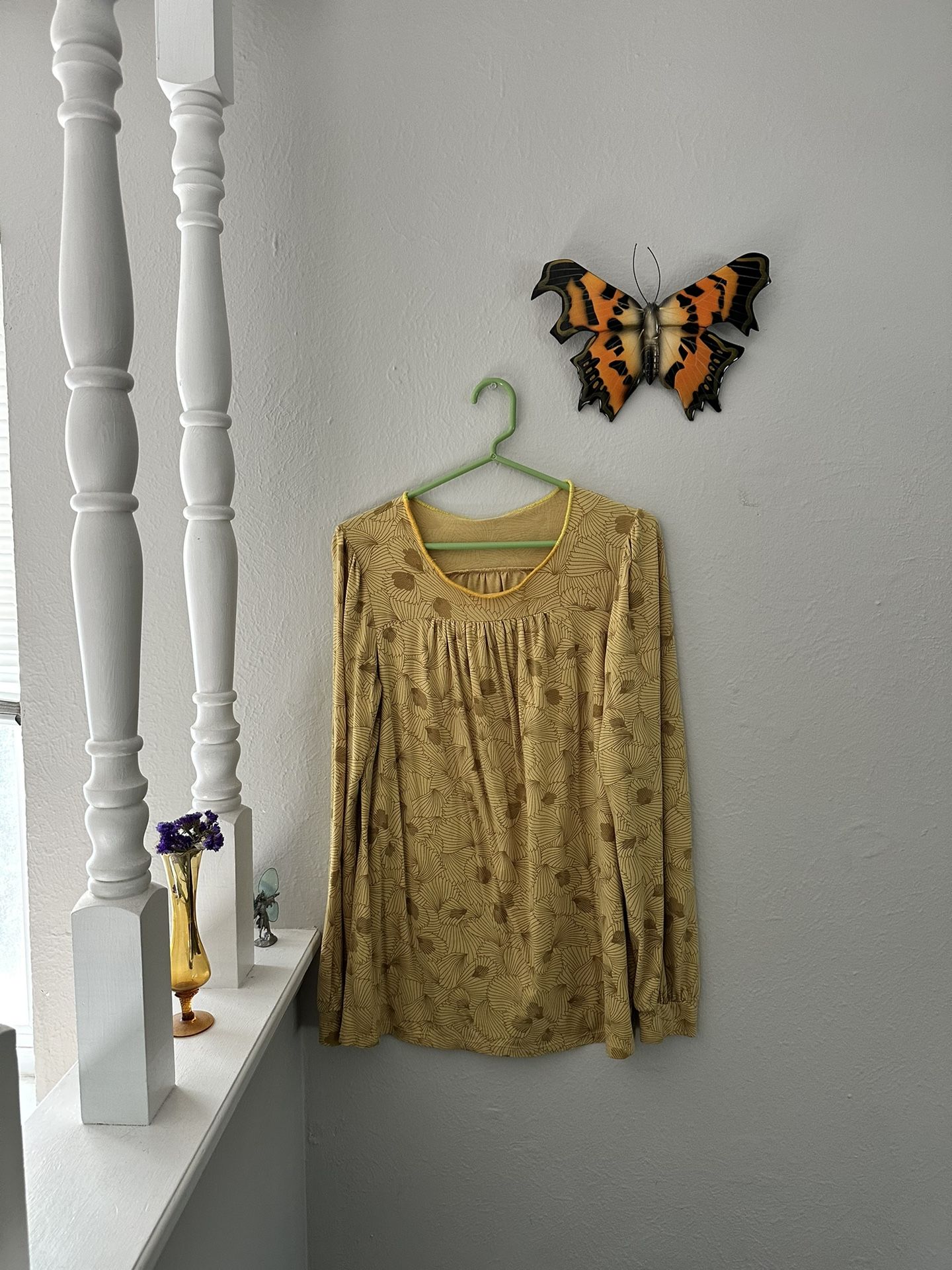 Medium Canary Yellow Upcycled Anthropologie Tunic