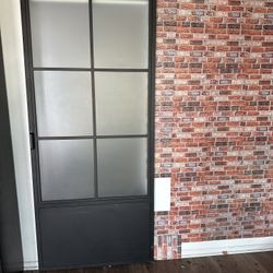 Barn Door Sliding Frosted Glass Panel