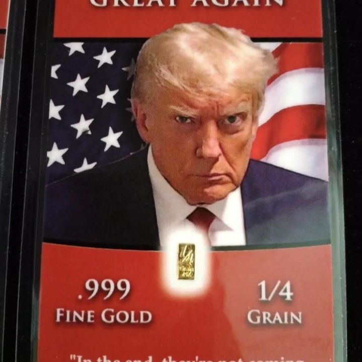 (10x) Donald Trump Official Mugshot  MAGA .999 GOLD Bar Cards