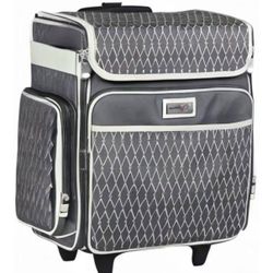 Everything Mary Rolling Scrapbook Storage Tote Bag – Craft Case for Paper, Binders, Beads, Scissors & Supplies – Telescoping Handle with Dual Wheels