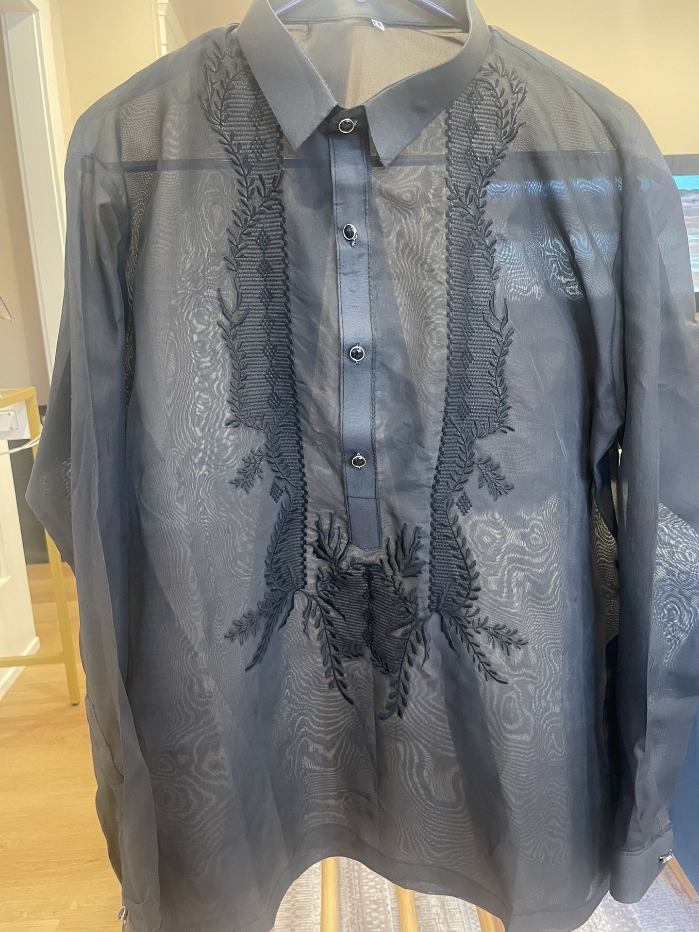 Unworn, medium black Barong Tagalog