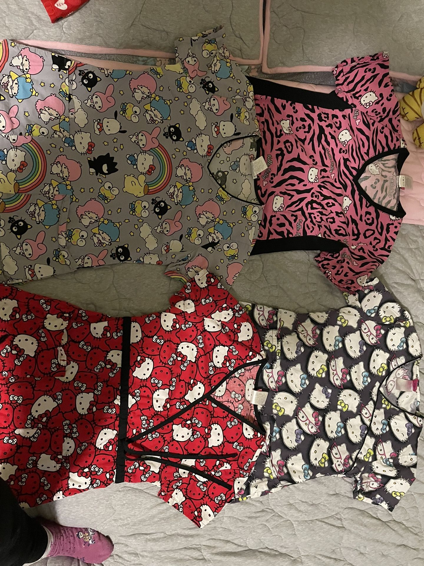 Hello Kitty Scrubs Tops 6 Total