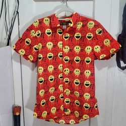Red and Yellow Smiley Face Men's Shirt