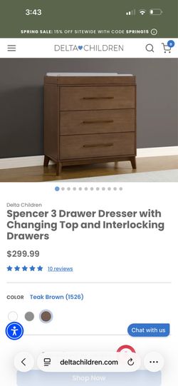 3 drawer dresser/ changing table
