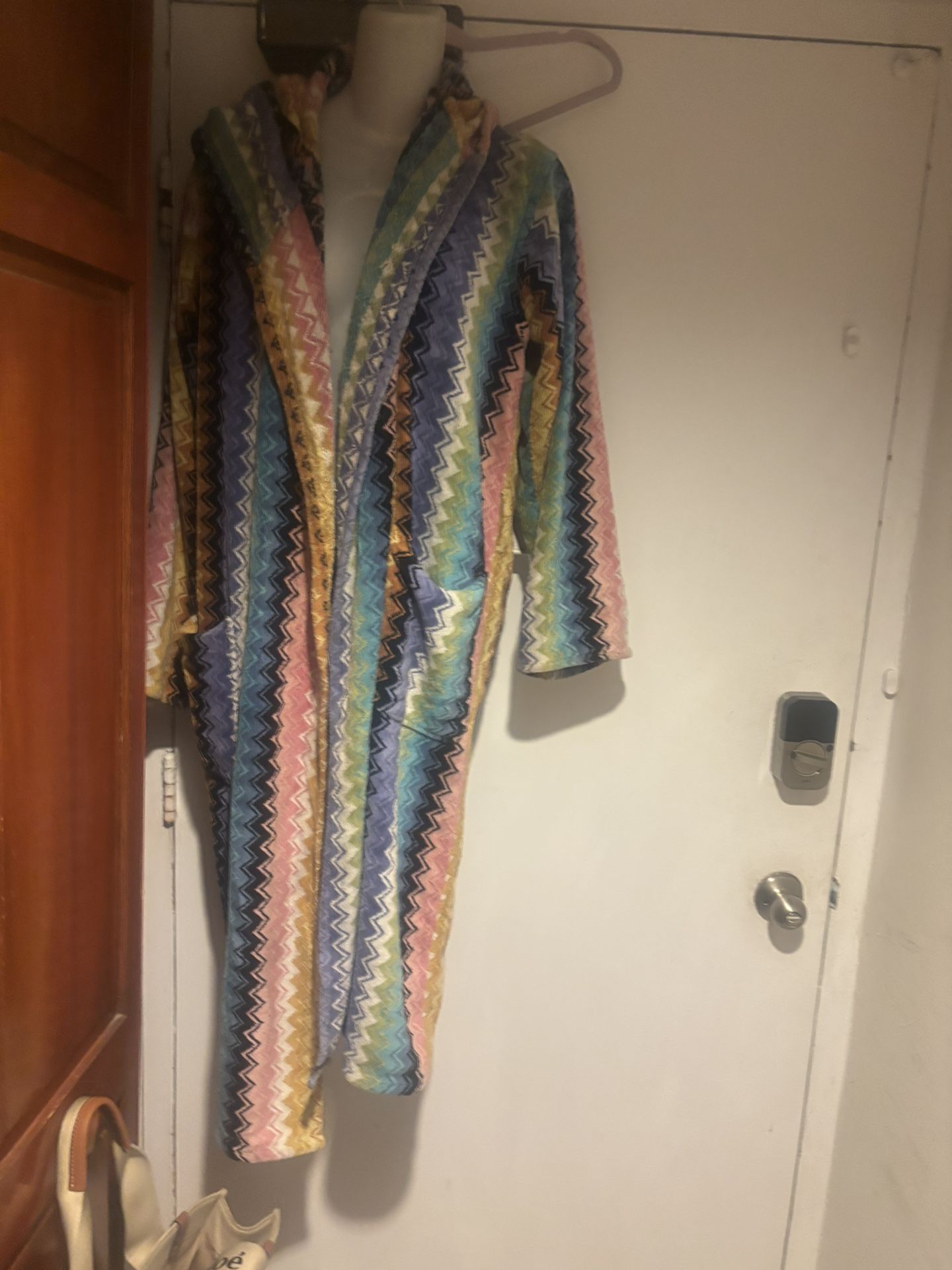 Missoni Home Giacomo Bathrobe big logo hoodie house coat bath shower jacket