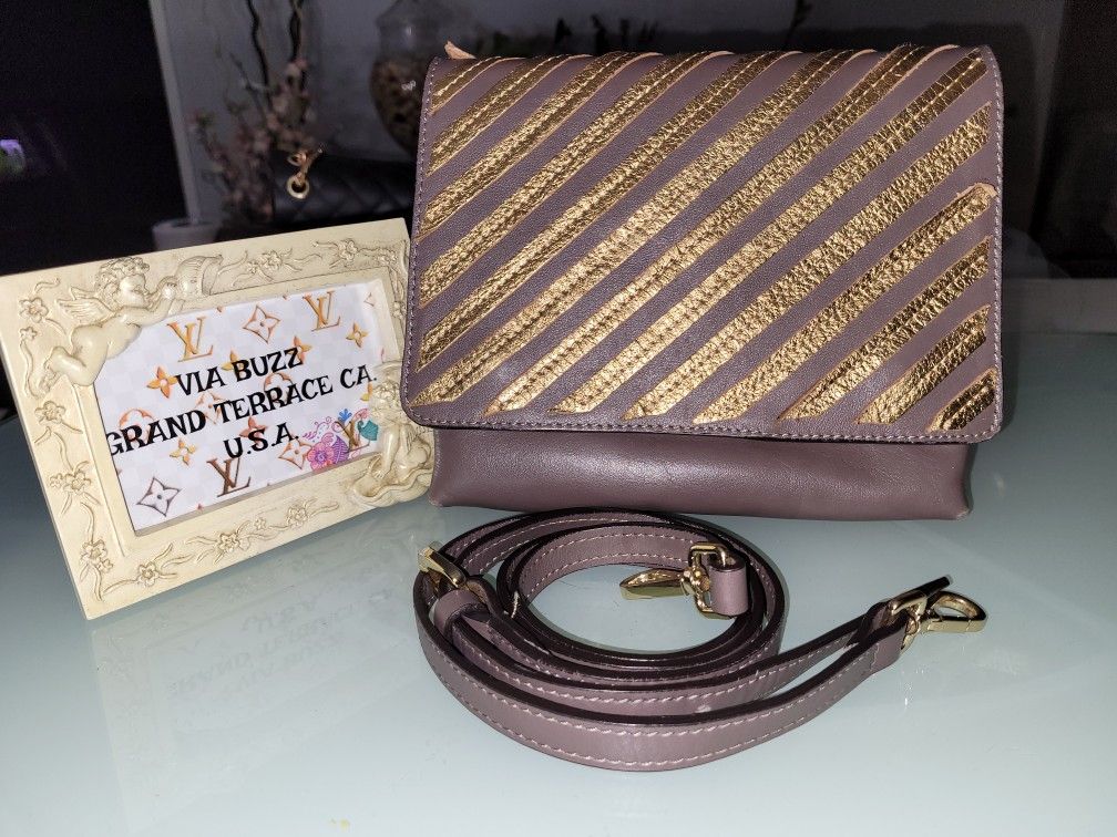 Jolie by Edward Spiers Made in Italy Small Leather Sling Bag In Mauve Color!