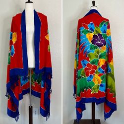 Boho Floral Fringe Sarong or Beach Blanket