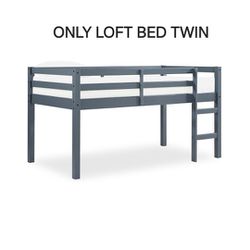 DHP Milton Junior Twin Loft Bed, Grey