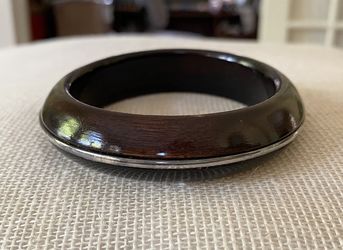 Wood And Sterling Silver Bangle