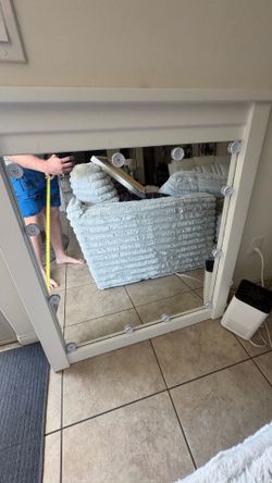 White large dresser mirror - as is