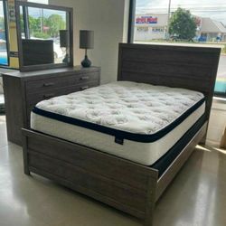 Culverbach Gray Panel Bedroom Set ✔ Queen And King Bed Frame 859