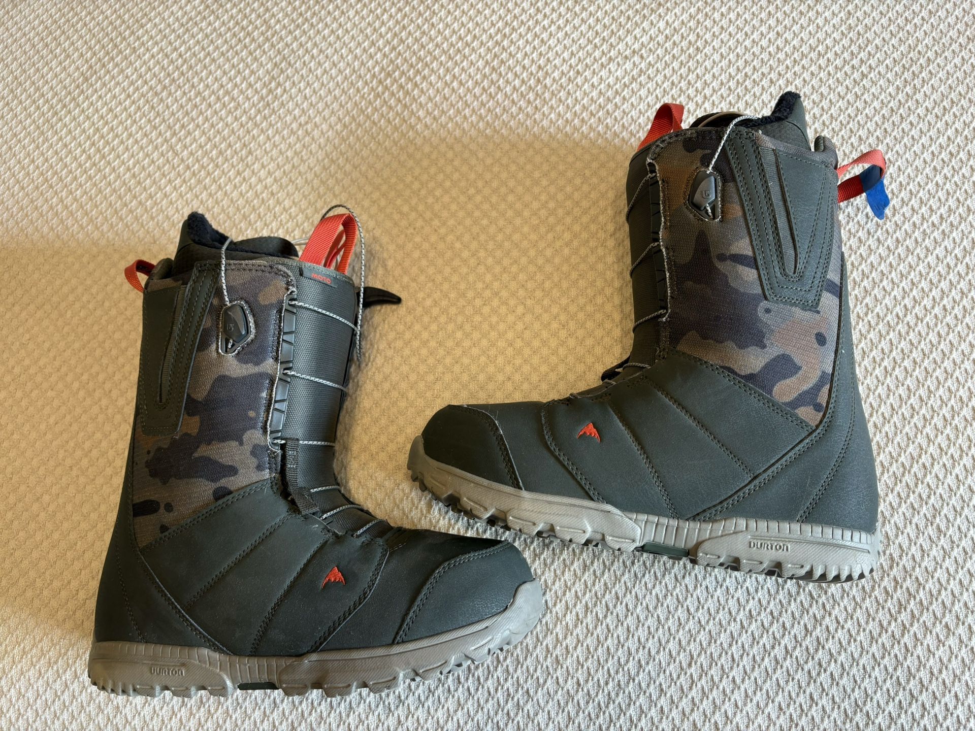 New Burton Moto Snowboard Boots Size 10m - 11w No Tie Speed Lace