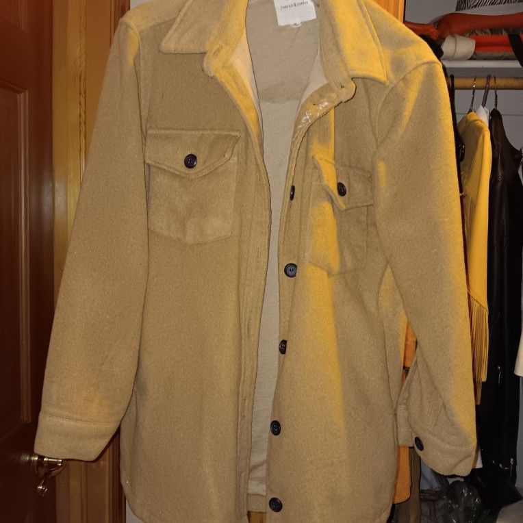 Ladies Beige FRINGE LEATHER JACKET