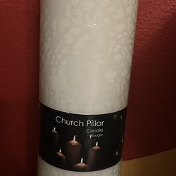 New XLarge Church Pillar Candles 180 Hour.  White 