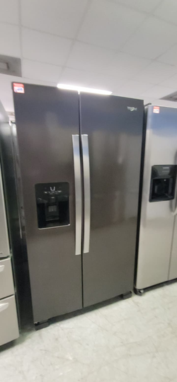Whirlpool Side‑by‑Side Fridge – Black Stainless, Ice & Water