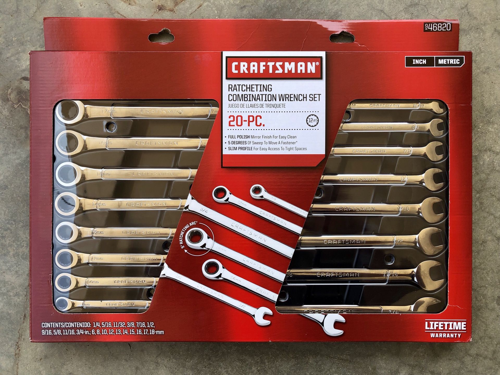 Craftsman 20 Piece Ratcheting Combination Wrench Set New for Sale in Santa  Ana, CA OfferUp